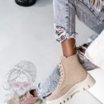 -WYPRZEDANE-Traperki zamszowe Madam Terra cappuccino