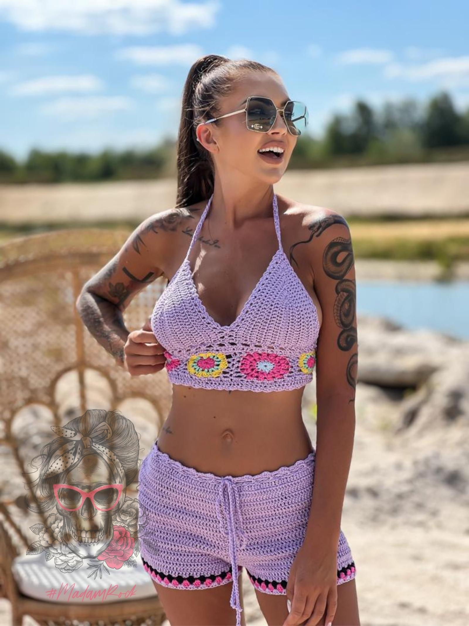 Komplet pleciony Bohomo lila Komplet pleciony Bohomo lila