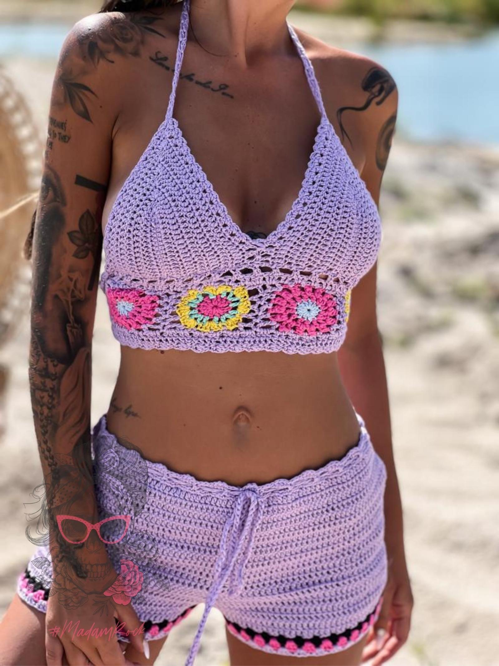 Komplet pleciony Bohomo lila Komplet pleciony Bohomo lila