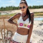 Komplet pleciony Bohomo biały