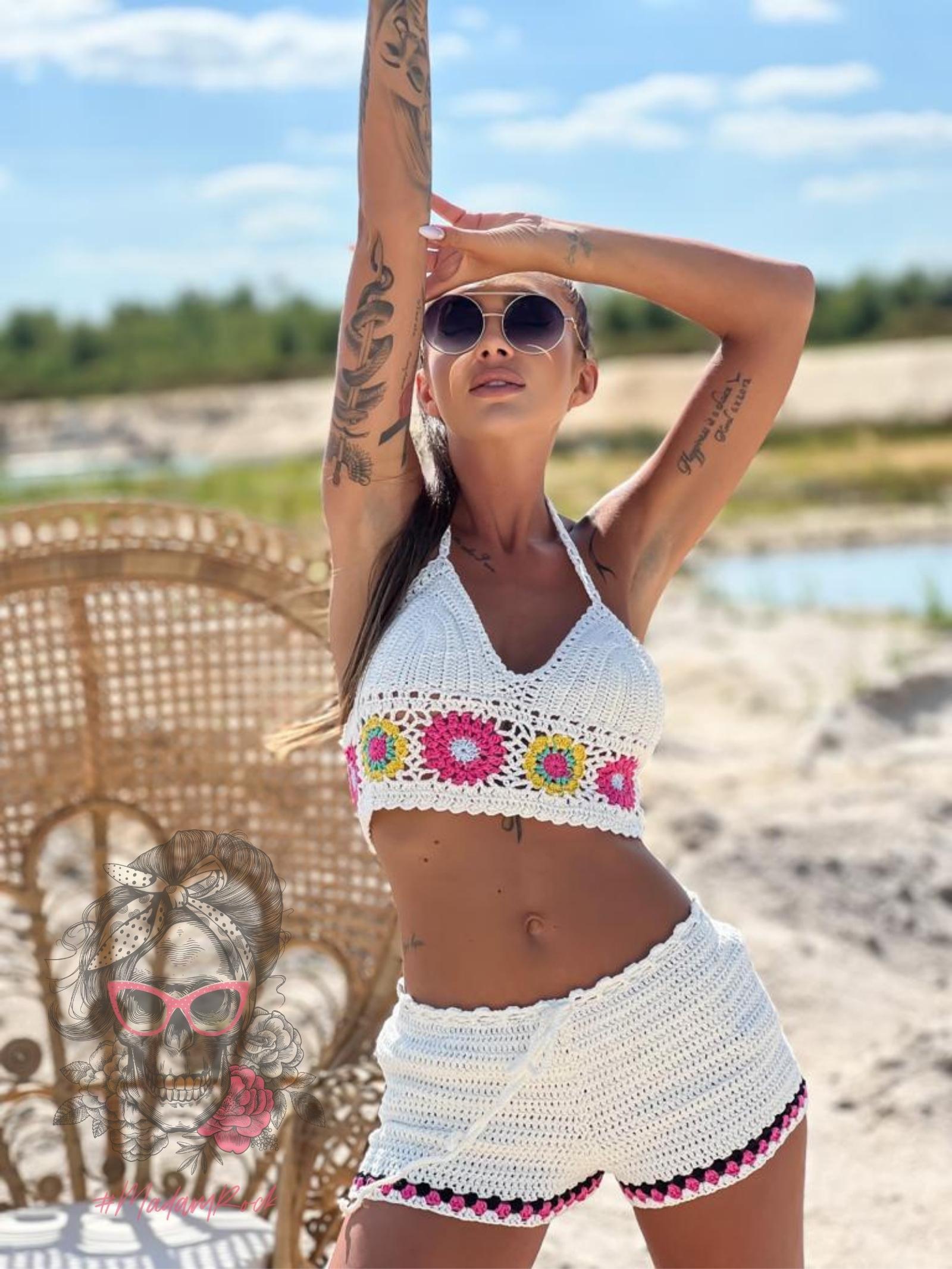 Komplet pleciony Bohomo biały Komplet pleciony Bohomo biały