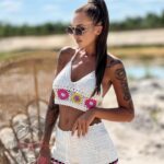 Komplet pleciony Bohomo biały