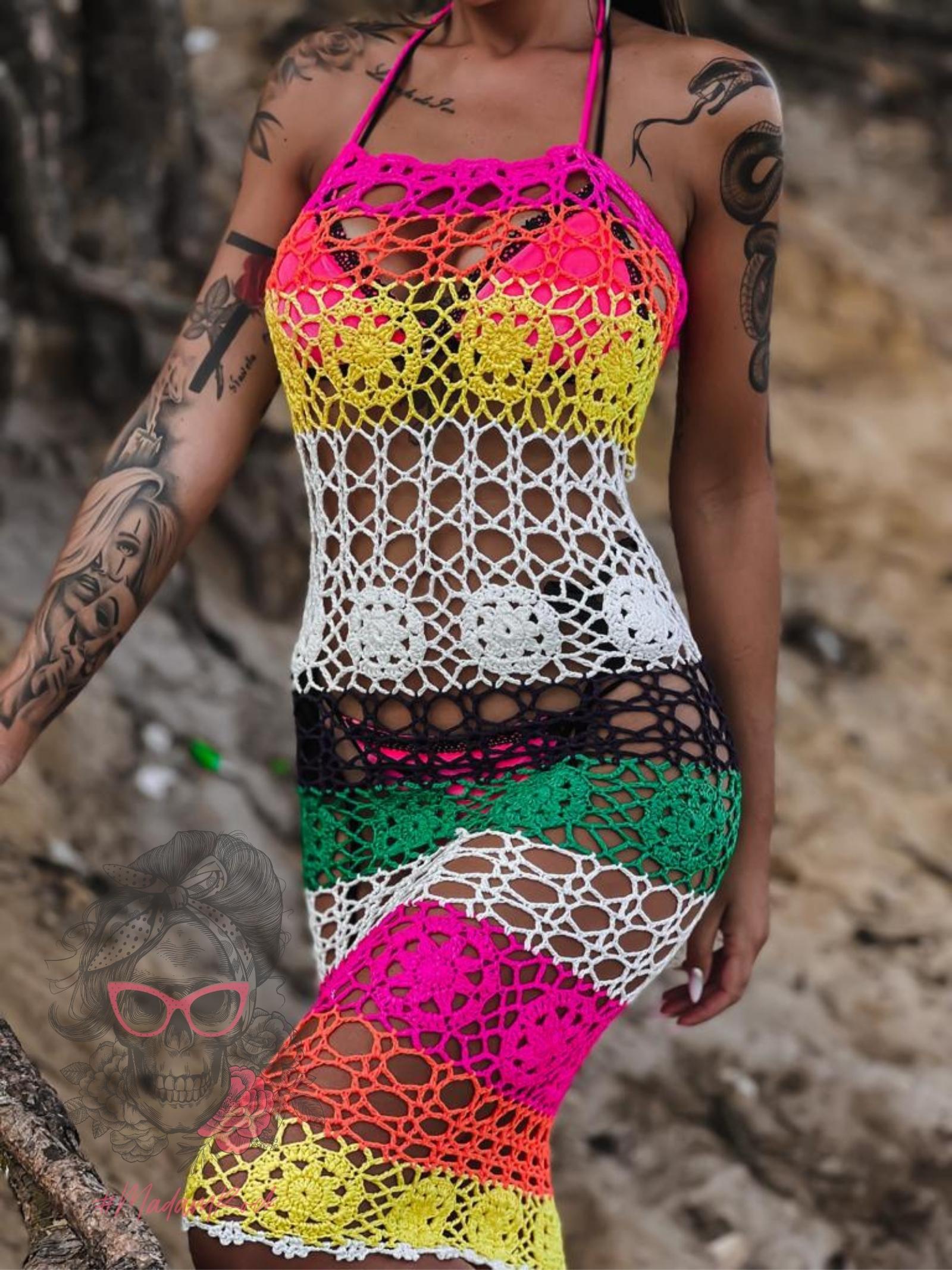 Spódnica ażurowa/ sukienka Contoy kolorowa