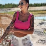 Top sweterkowy Correa fuksja