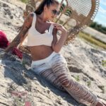 Spodnie sznurkowe z frędzlami Catch ecru-beżowe