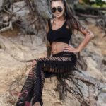 Spodnie sznurkowe z frędzlami Catch czarne