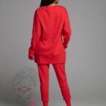 Komplet prążkowany Laki Overmode czerwony