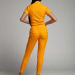 Komplet prążkowany Sort Short pomarańczowy