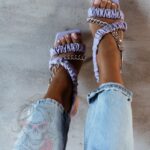 Sandały z łańcuchem Rock Electra lila