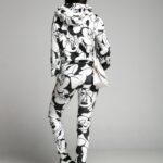 Komplet welurowy Mickey Set Ola Voga biało-czarny