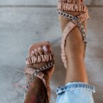 Sandały z łańcuchem Rock Electra nude