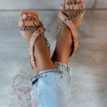 Sandały z łańcuchem Rock Electra nude