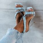 Sandały z łańcuchem Rock Electra błękitne