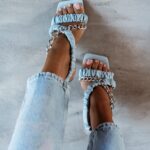 Sandały z łańcuchem Rock Electra błękitne