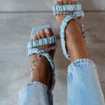 Sandały z łańcuchem Rock Electra błękitne