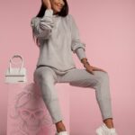 Komplet welurowy Ola Voga Kiss szary