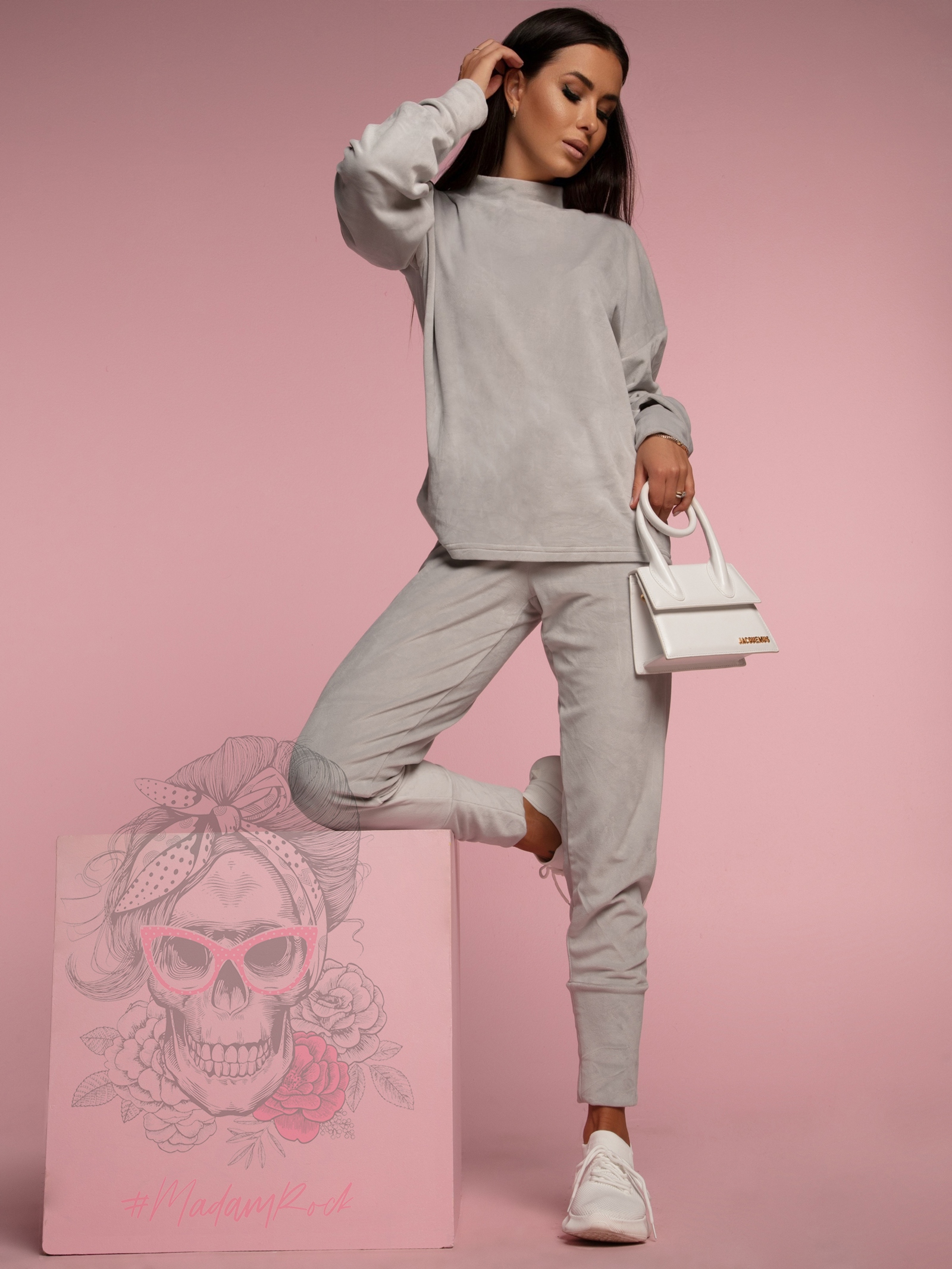 Komplet welurowy Ola Voga Kiss szary Komplet welurowy Ola Voga Kiss szary