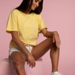 T-shirt klasyczny Ola Voga Mouse żółty