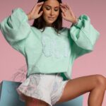 Bluza oversize Flower OLA VOGA miętowa