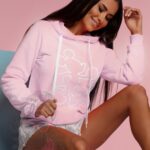 Bluza z kapturem Ola Voga Disney Mouse pudrowa