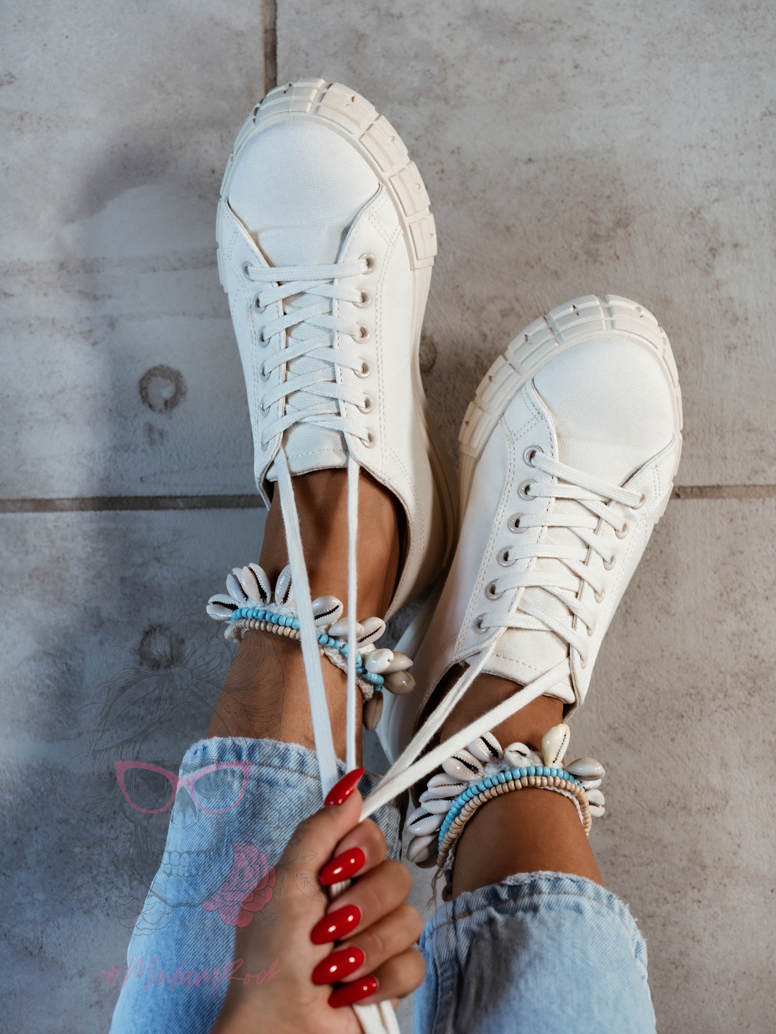 Trampki damskie Madam Vanila beżowe Trampki damskie Madam Vanila beżowe