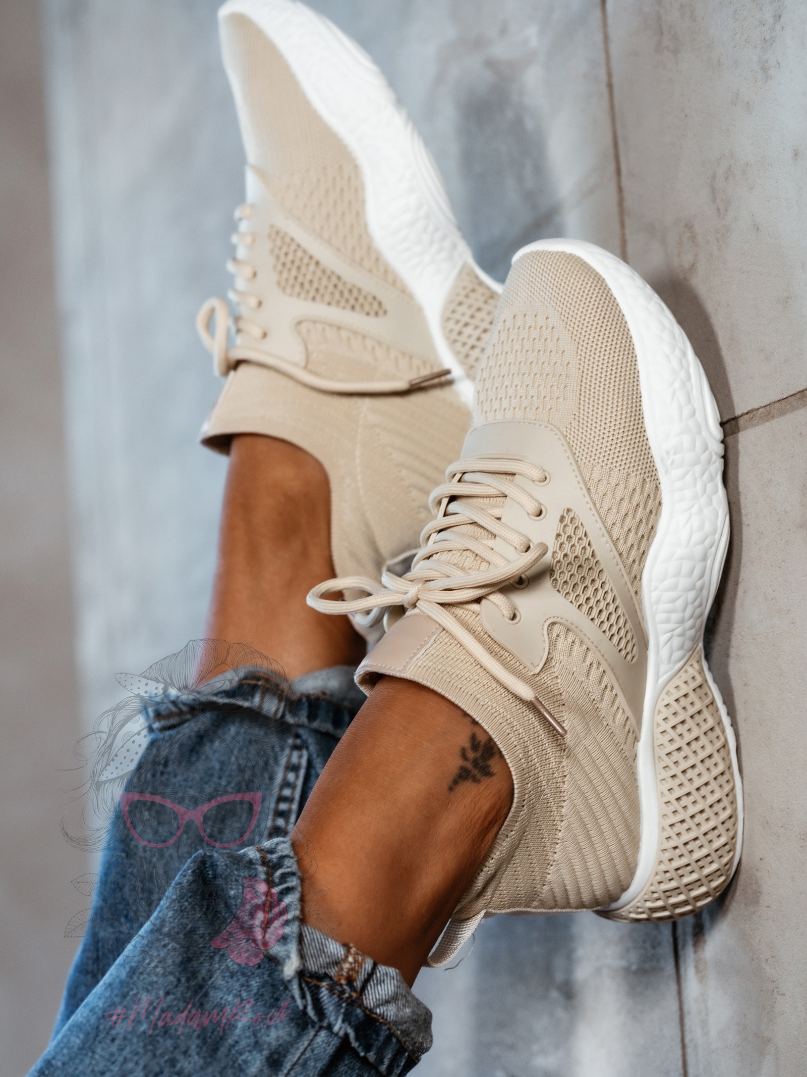 Buty sportowe Madam Muum beżowe