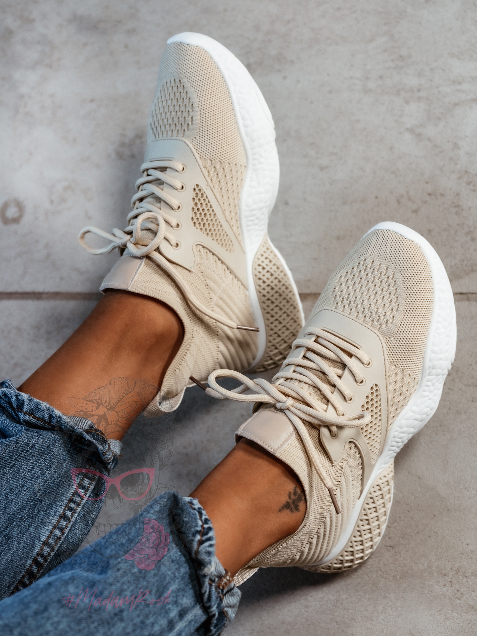 Buty sportowe Madam Muum beżowe