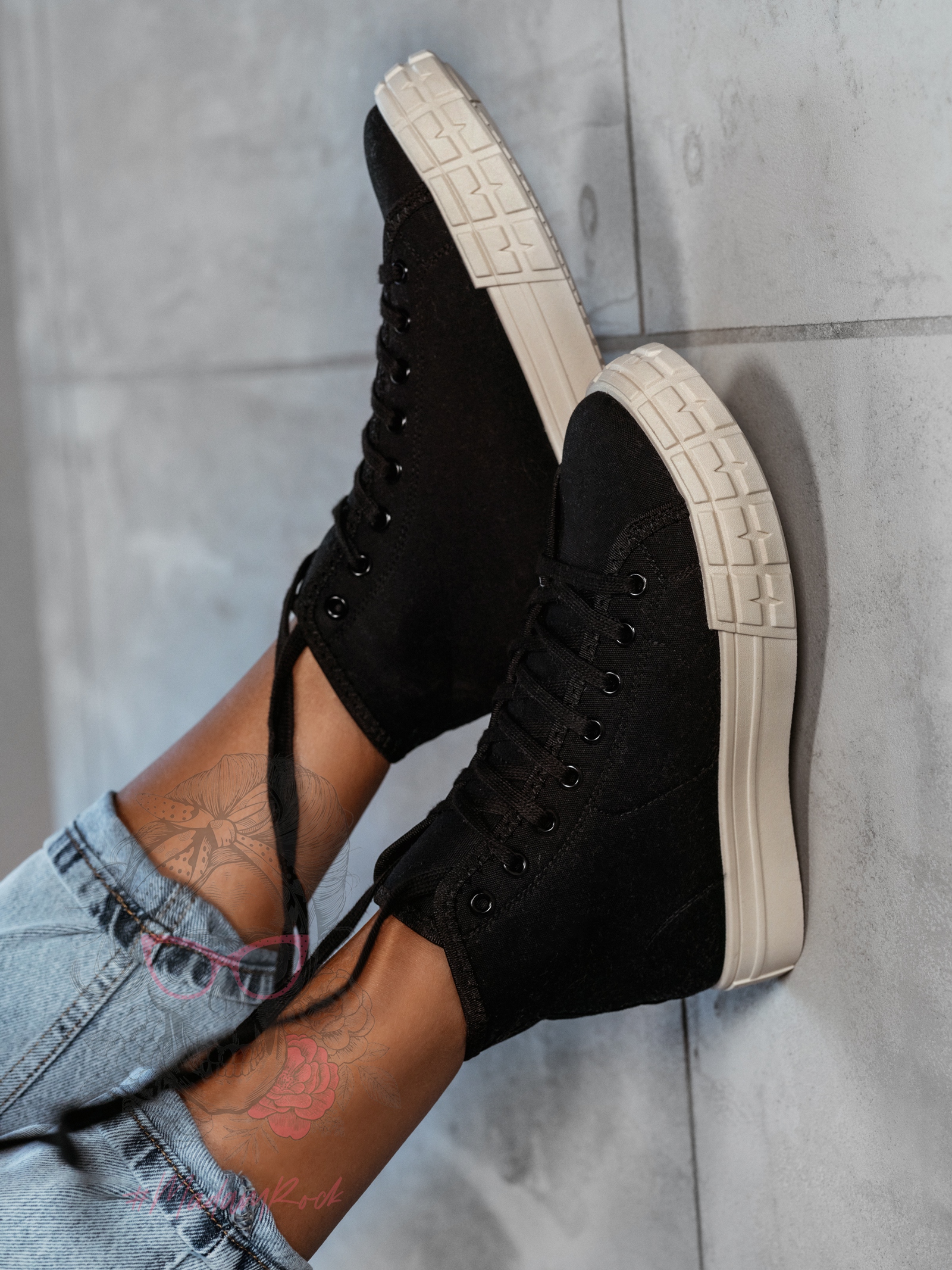 Trampki damskie Madam Vanila mid czarne