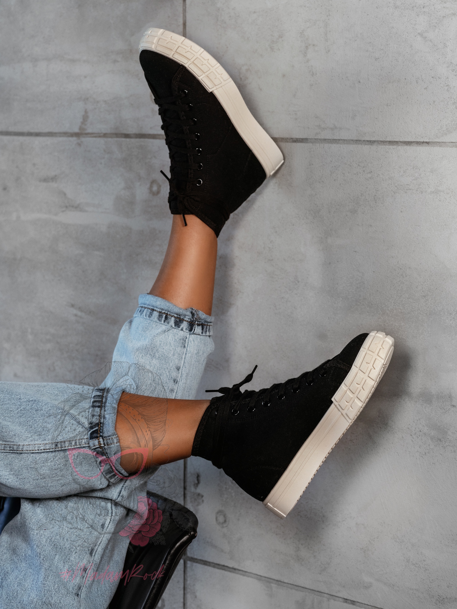 Trampki damskie Madam Vanila mid czarne