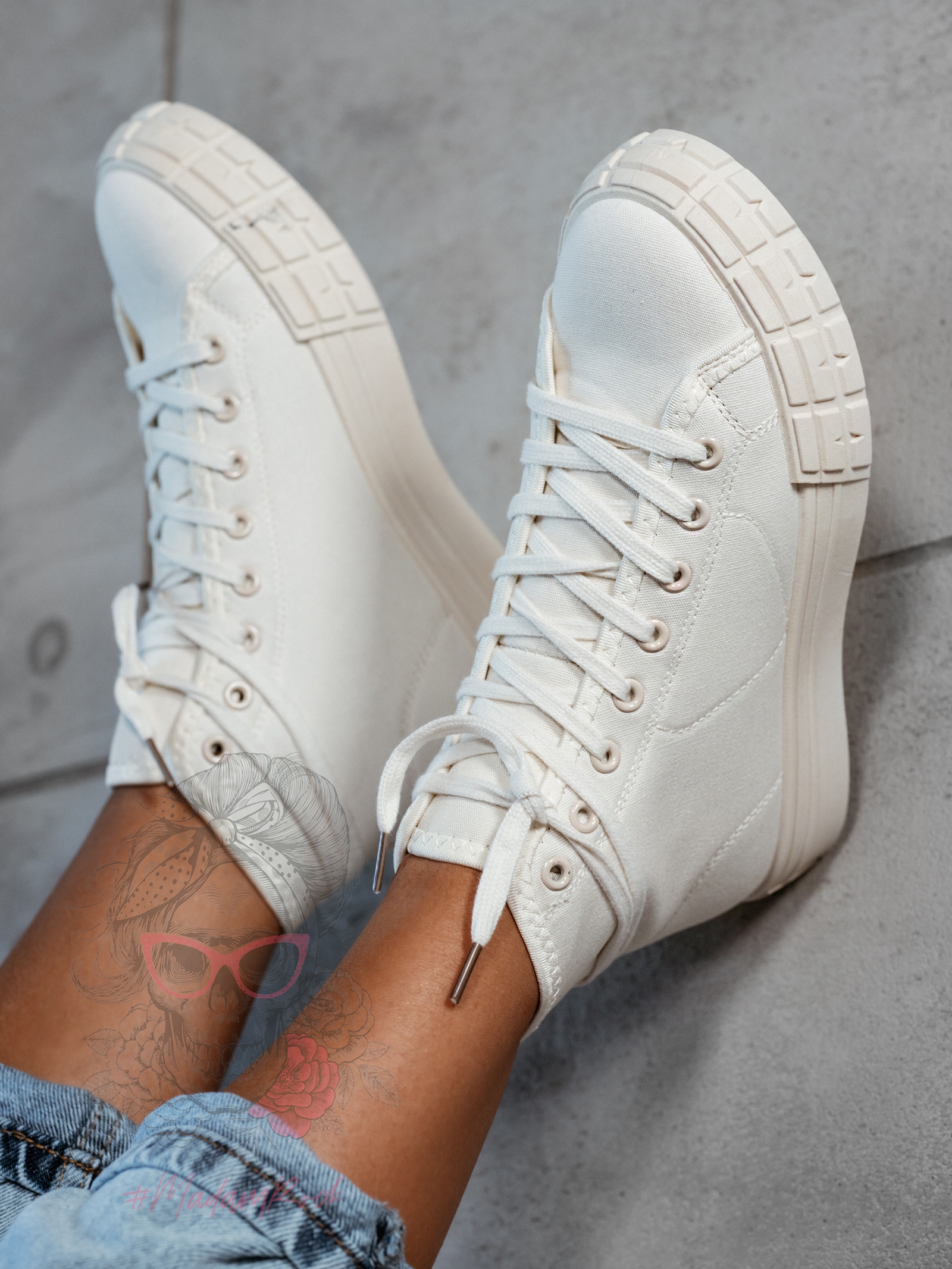 Trampki damskie Madam Vanila mid beżowe