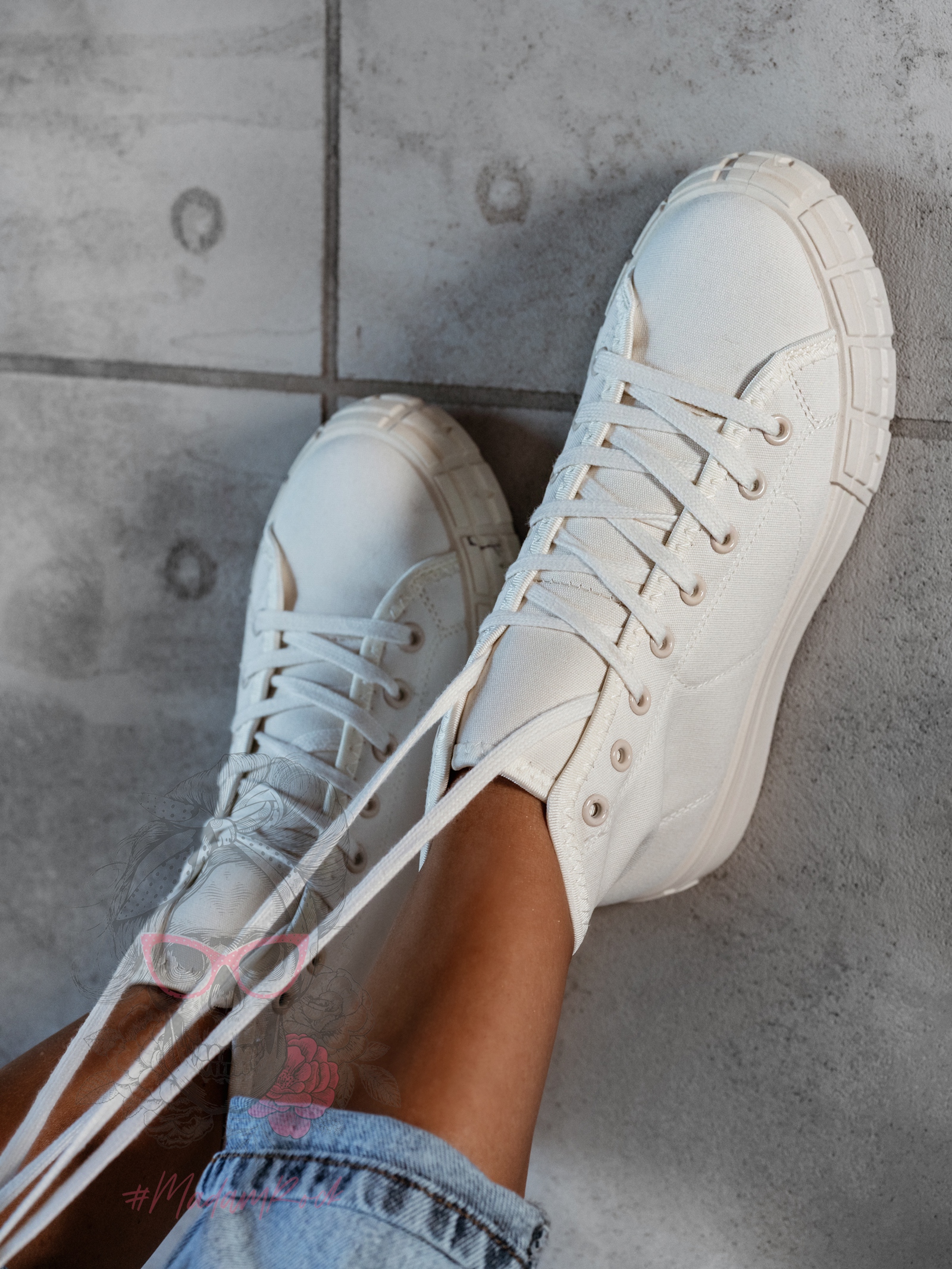 Trampki damskie Madam Vanila mid beżowe Trampki damskie Madam Vanila mid beżowe