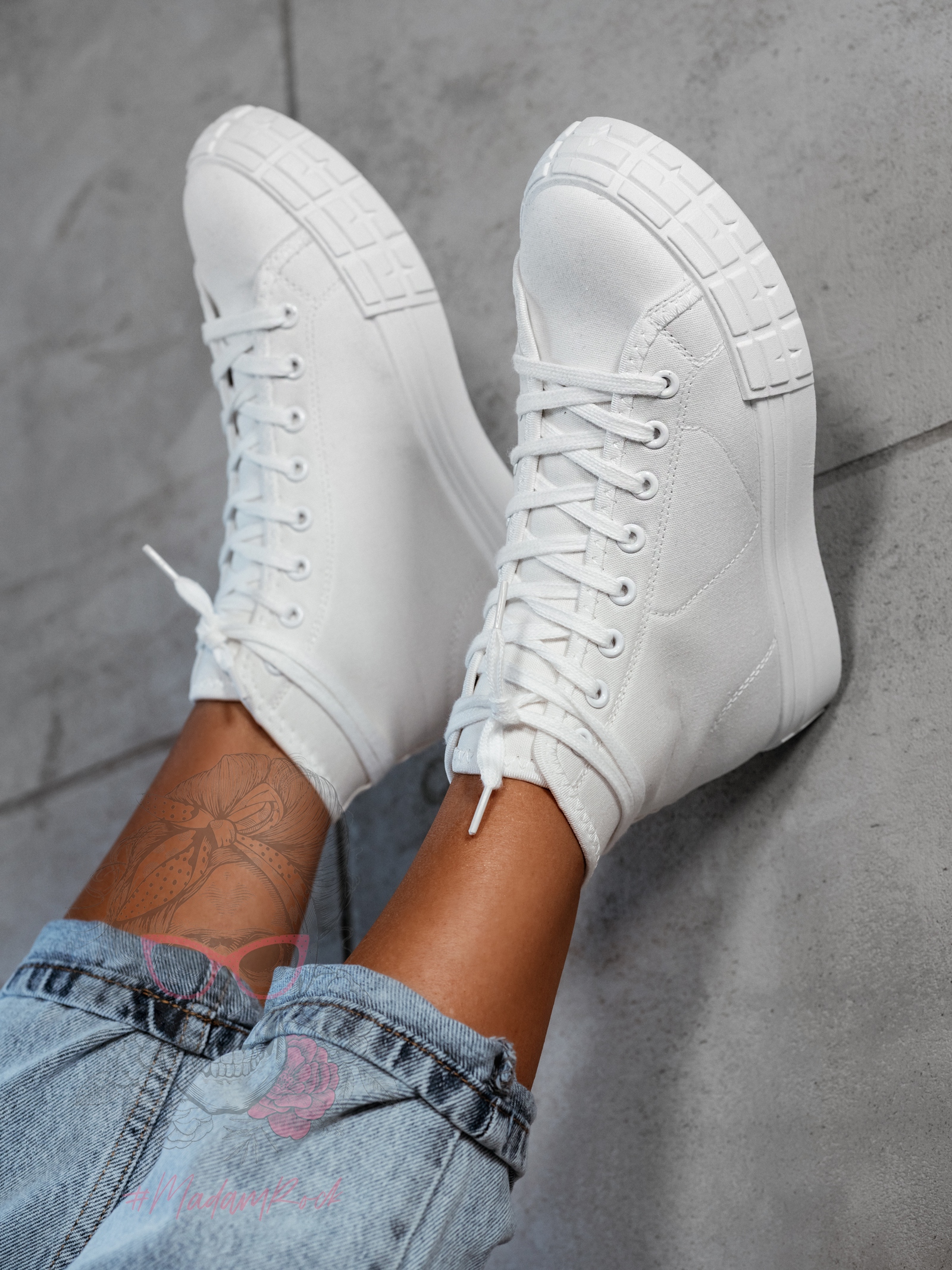 Trampki damskie Madam Vanila mid białe