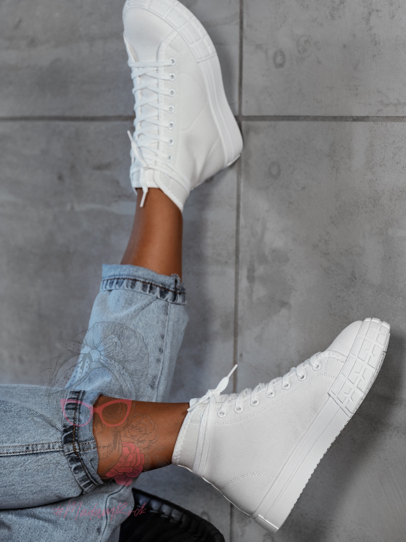 Trampki damskie Madam Vanila mid białe