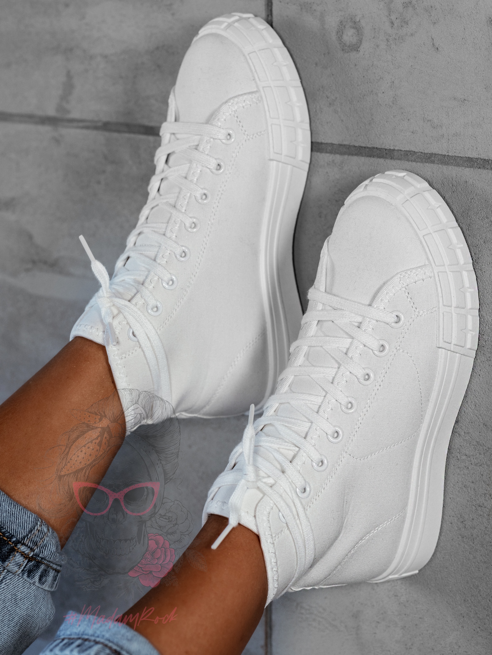 Trampki damskie Madam Vanila mid białe