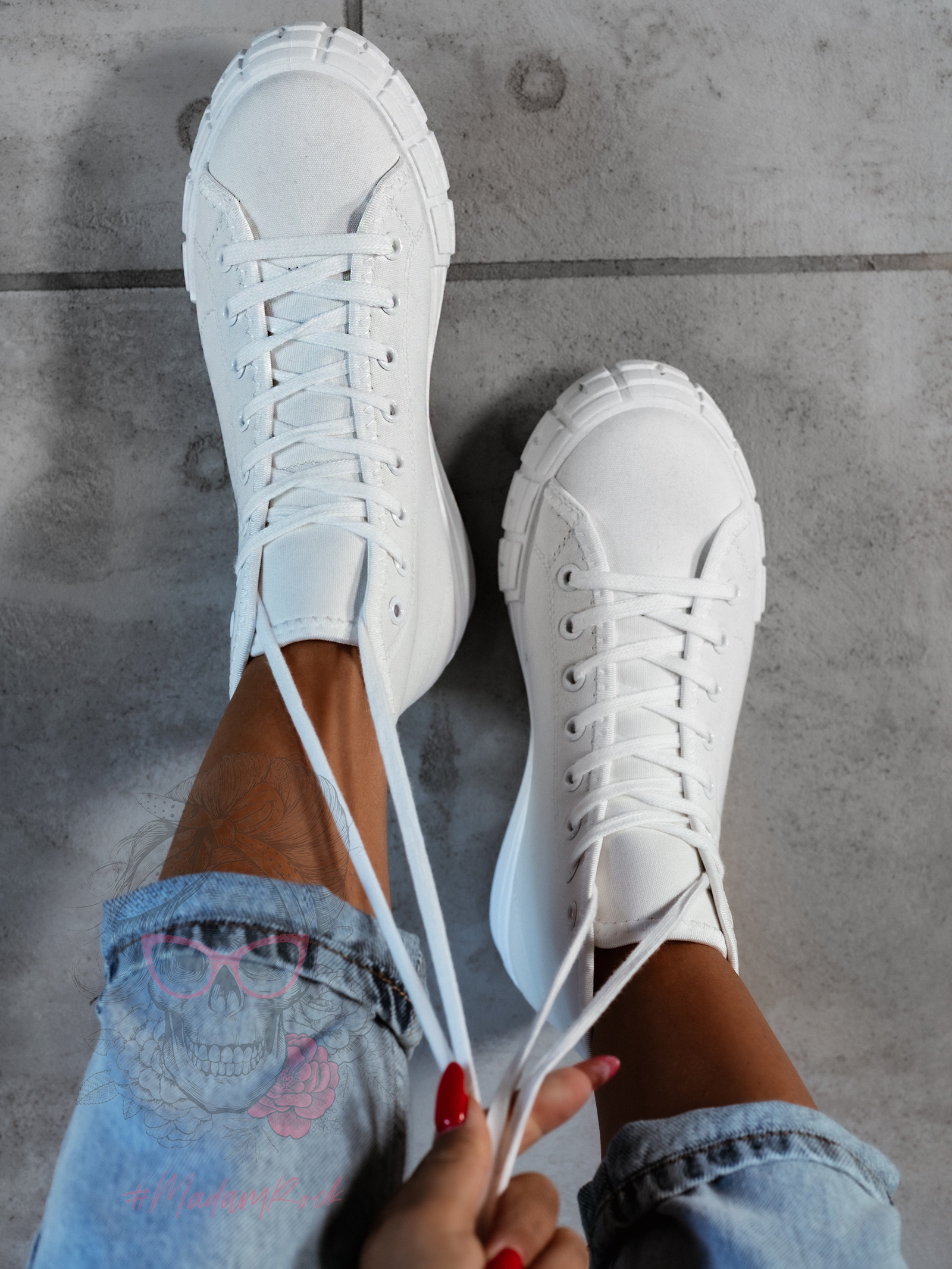 Trampki damskie Madam Vanila mid białe