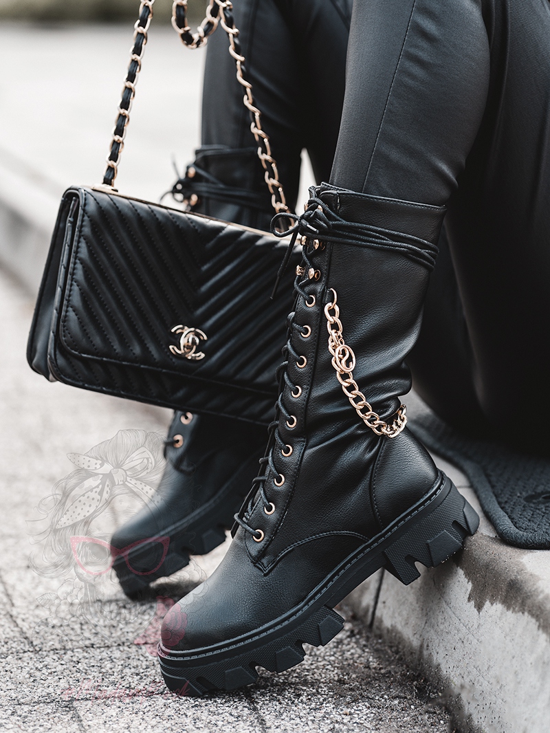 Workery długie Madam Eses czarne