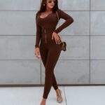 Body dopasowane O'la Voga Warm Colors brązowe