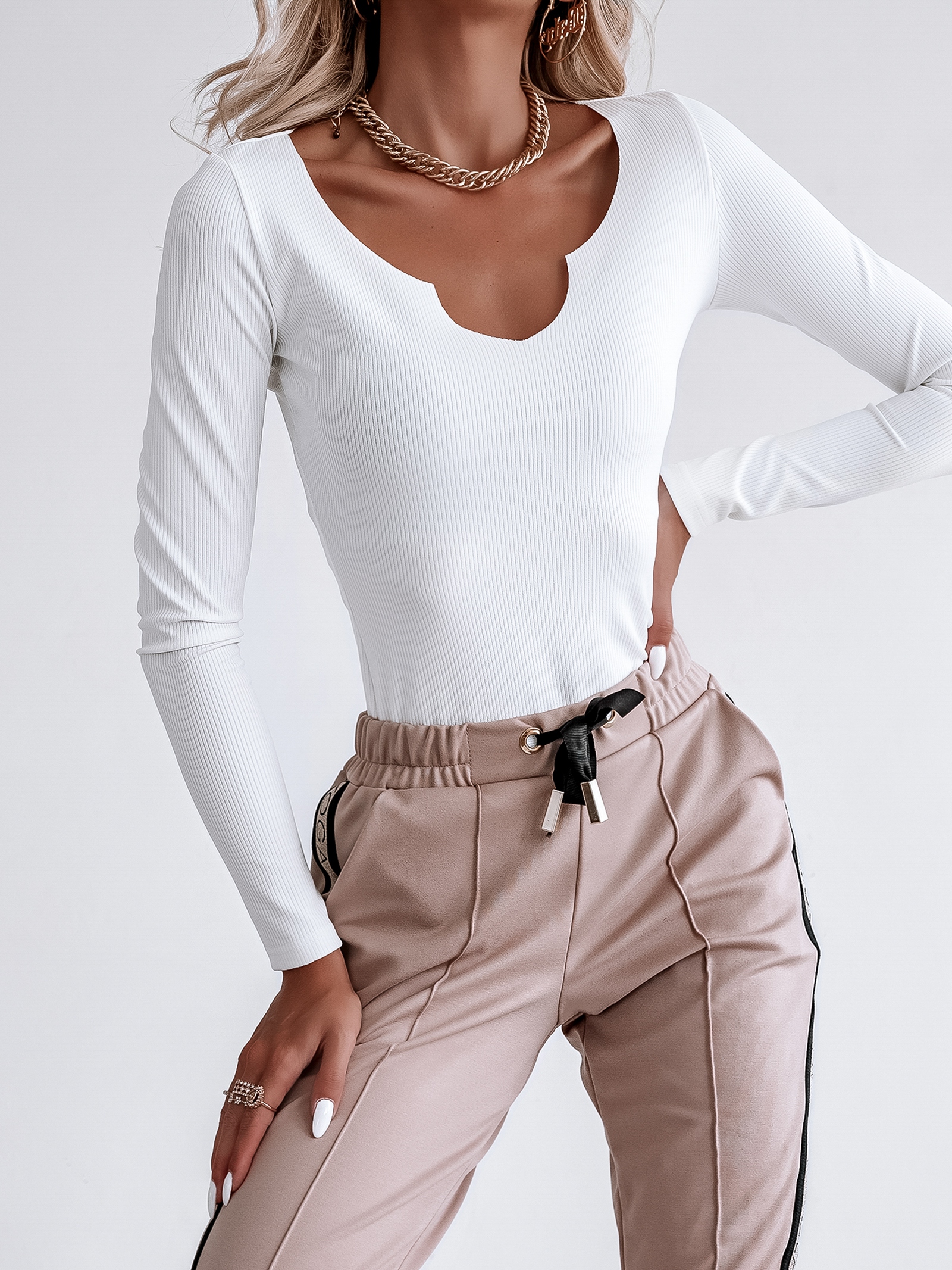 Body dopasowane O'la Voga Warm Colors ecru