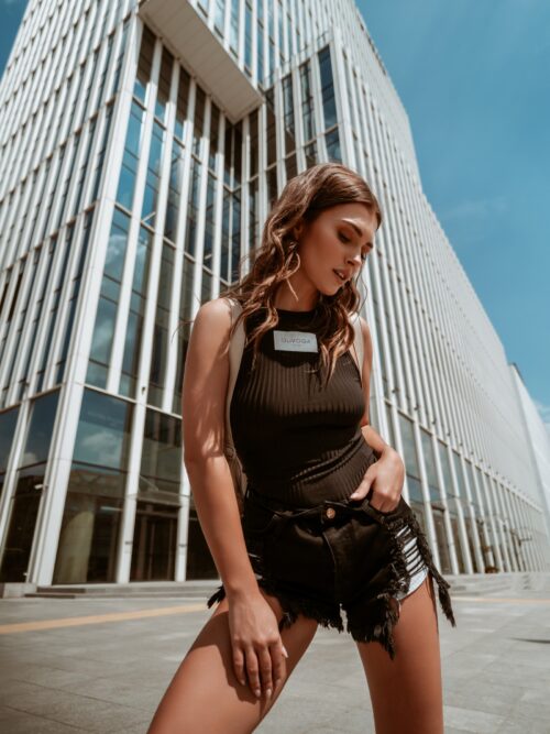 Top dopasowany Rib Top Ola Voga czarny