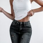 Top dopasowany Rib Top Ola Voga ecru