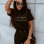 T-shirt Gold OlaVoga złoty nadruk czarny