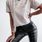 T-shirt Gold OlaVoga złoty nadruk j. beżowy