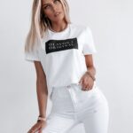 T-shirt bawełniany Just Orginal Ola Voga ecru