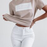 T-shirt bawełniany Just Orginal Ola Voga j.beżowy