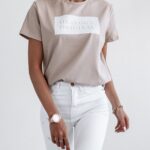 T-shirt bawełniany Just Orginal Ola Voga j.beżowy