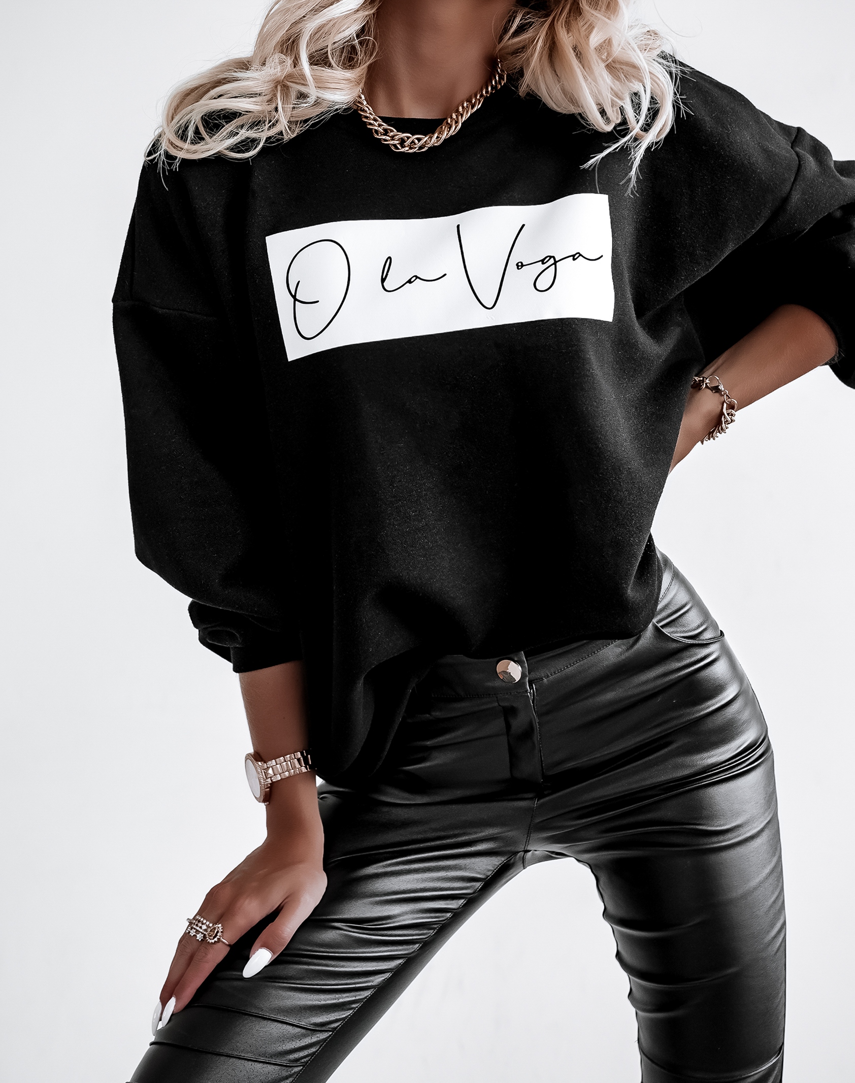 Bluza bawełniana O'la Voga Calm czarna Bluza bawełniana O'la Voga Calm czarna