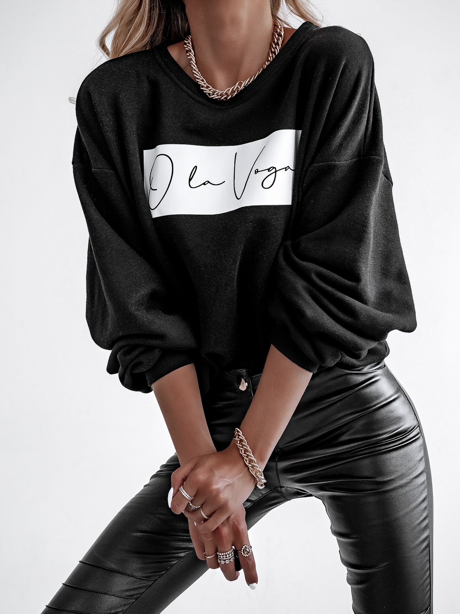 Bluza bawełniana O'la Voga Calm czarna Bluza bawełniana O'la Voga Calm czarna