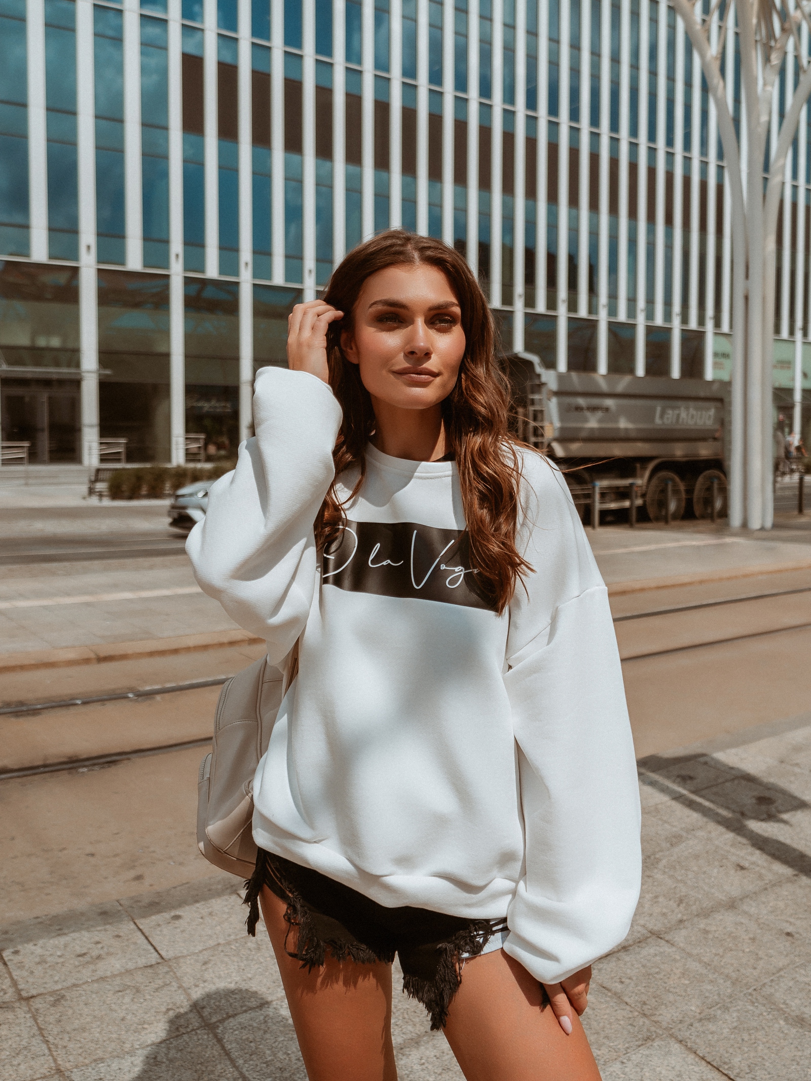 Bluza bawełniana O'la Voga Calm ecru