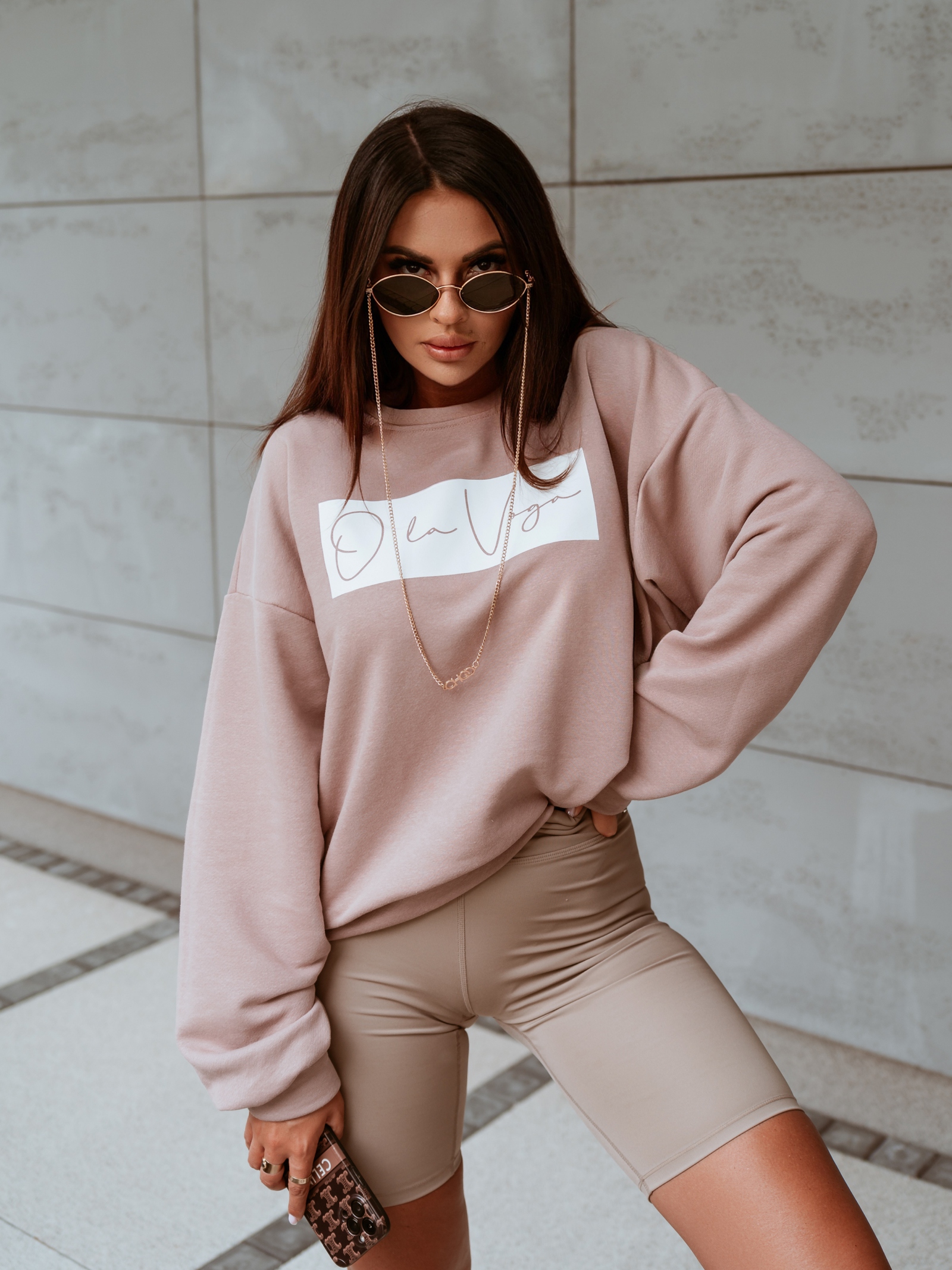 Bluza bawełniana O'la Voga Calm brudny róż Bluza bawełniana O'la Voga Calm brudny róż