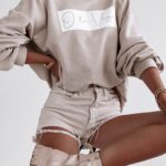 Bluza bawełniana O'la Voga Calm j.beżowa